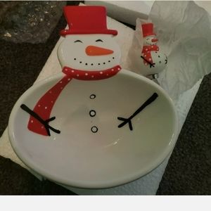 Boston Warehouse Snowman Bowl/Spreader Set